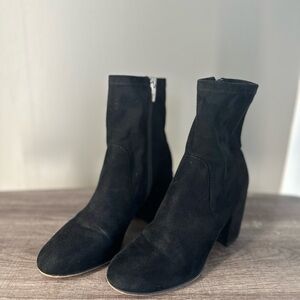 Marc Fisher Black Suede Heeled Boots
